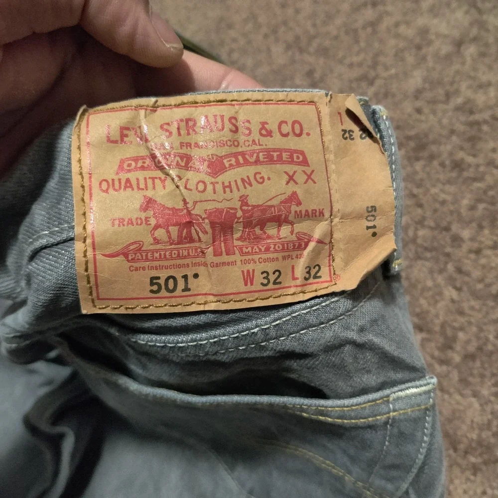 Vintage Levi's 501‎ Men's Jeans 32 x 32 ( Fits 31 x 30 ) Y2K Mable Gray Faded